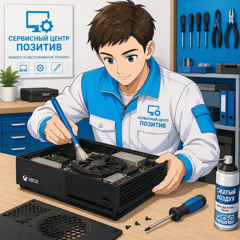 Чистка игровой приставки от пыли и замена термопасты в Екатеринбурге