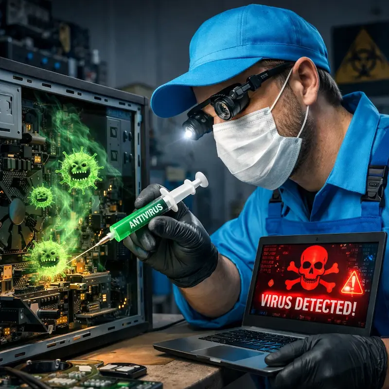 Лечение компьютера от вирусов в Екатеринбурге на дому